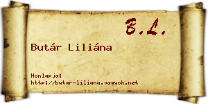 Butár Liliána névjegykártya