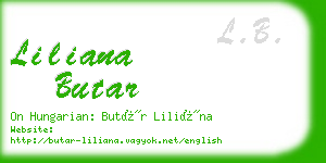 liliana butar business card
